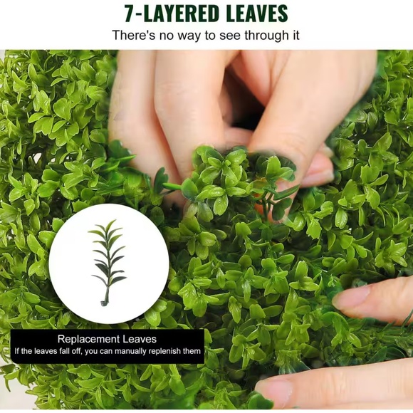 Artificial Topiaries Boxwood Trees 22 in. With Containers Ball-Shape (2- pieces) - Picture 4 of 4